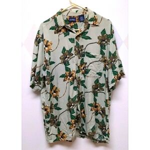 Puritan men's tropical Hawaiian floral print shirt